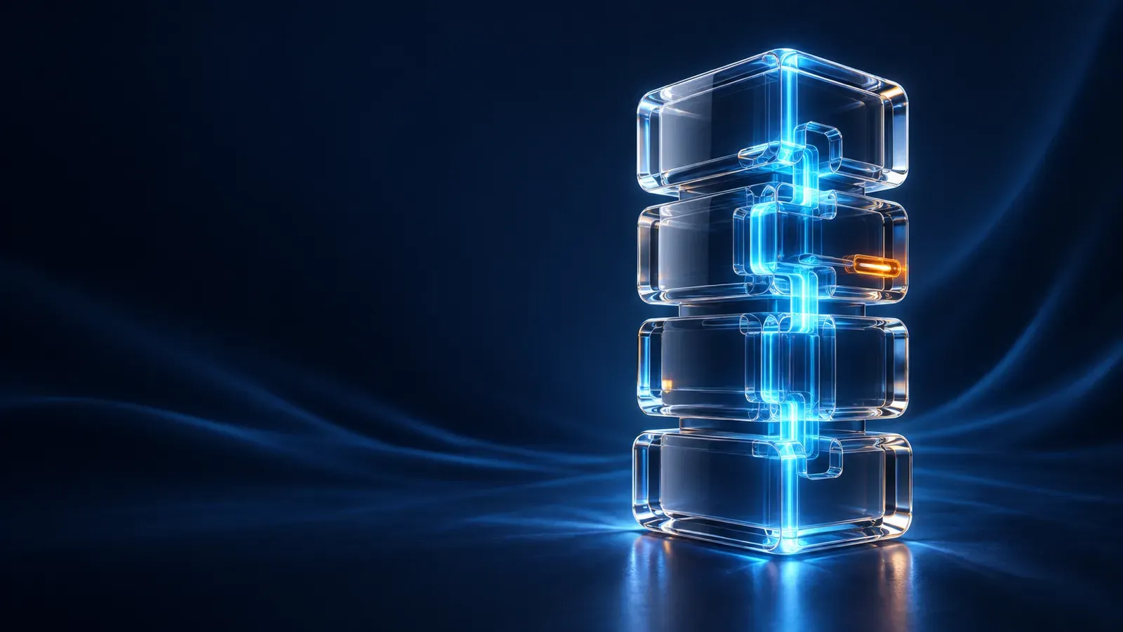 Servidor modular de vidrio con un circuito de luz
